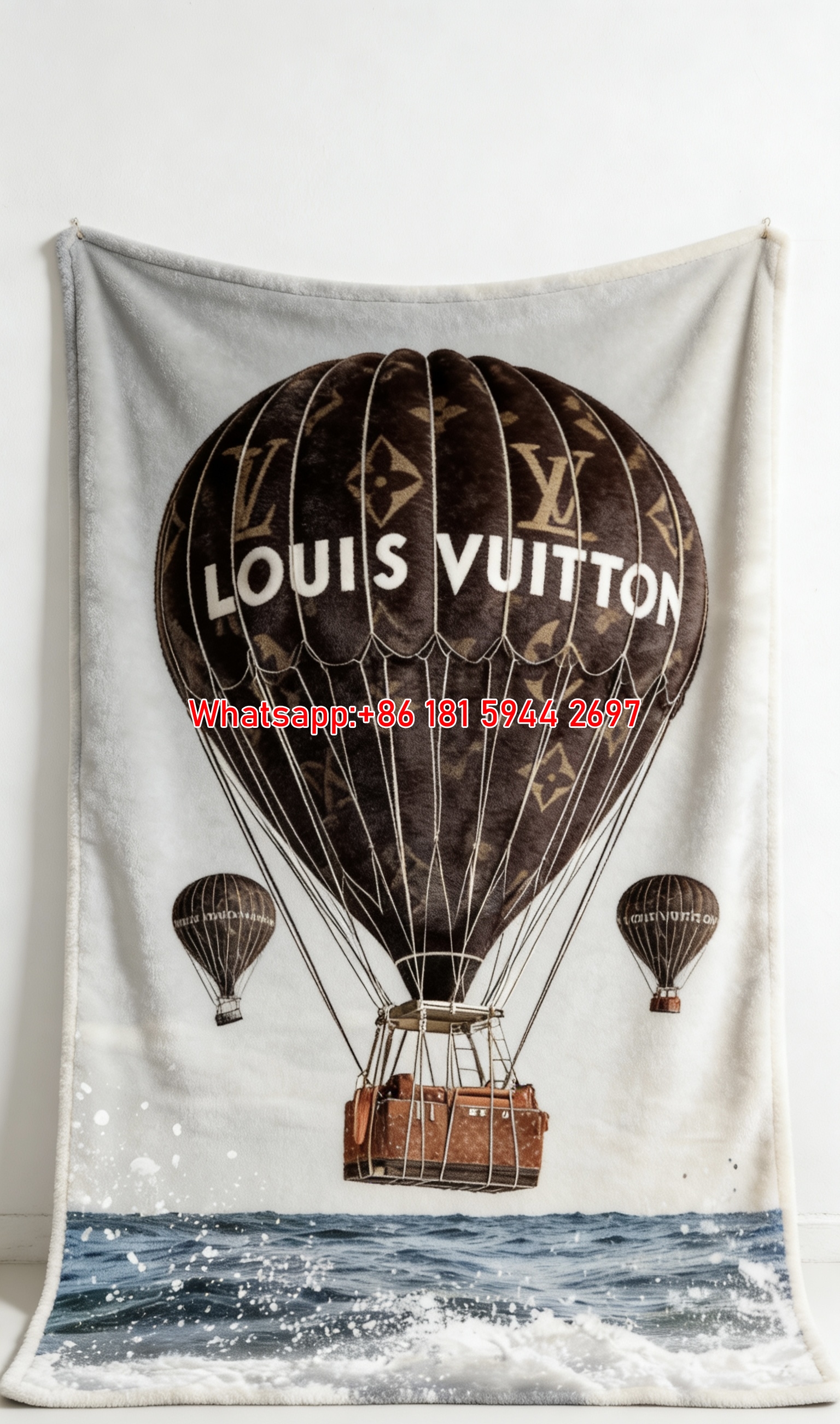 LV Balloon Voyage Blanket Luxury Sky Journey Throw 155